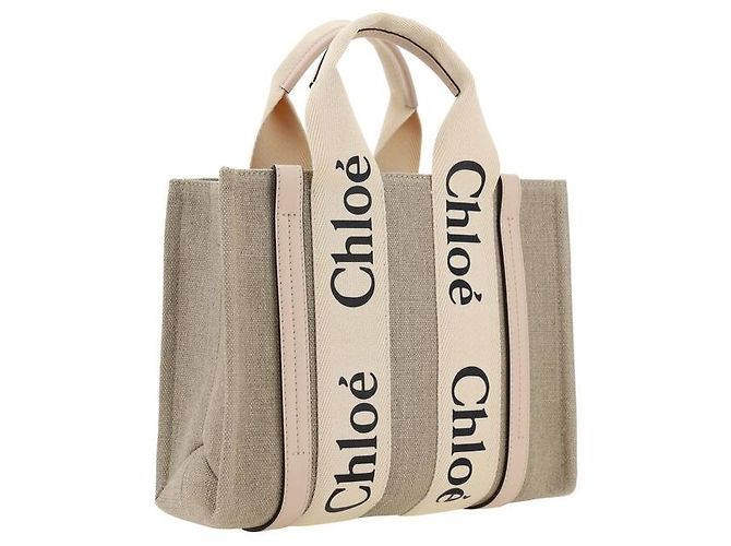 Borsa Woody Canvas Tote Chloé marrone - vista 2