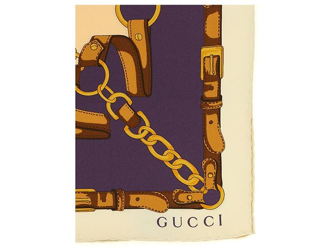 Gucci Morsetto Seidentuch Beige - Ansicht 2