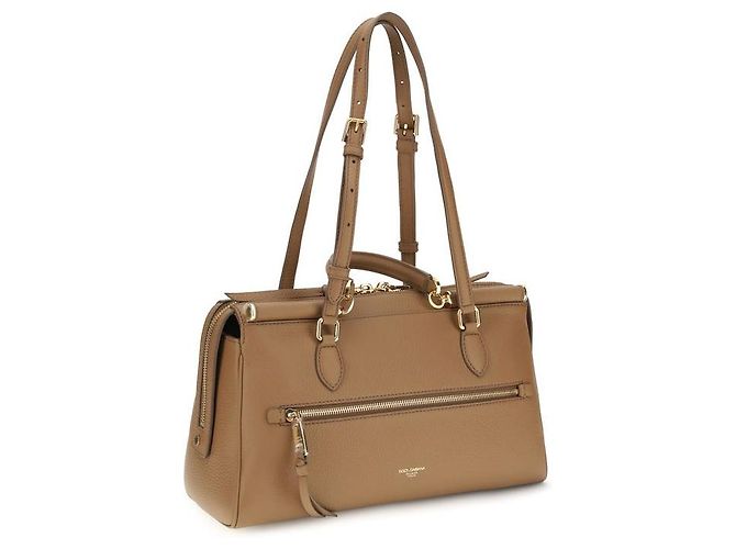 Dolce & Gabbana Borsa a tracolla Bos Taurus in pelle di vitello beige - vista 3
