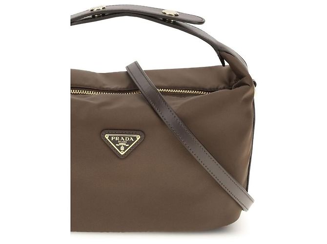Prada Borsa in poliammide riciclata marrone - vista 4