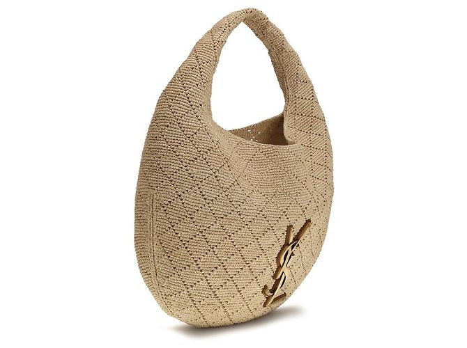 Autre Marque Borsa a tracolla in rafia beige - vista 2