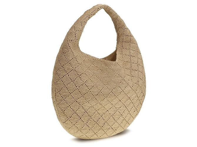 Autre Marque Borsa a tracolla in rafia beige - vista 3