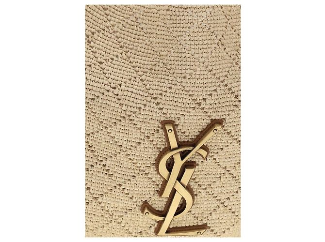 Autre Marque Borsa a tracolla in rafia beige - vista 4