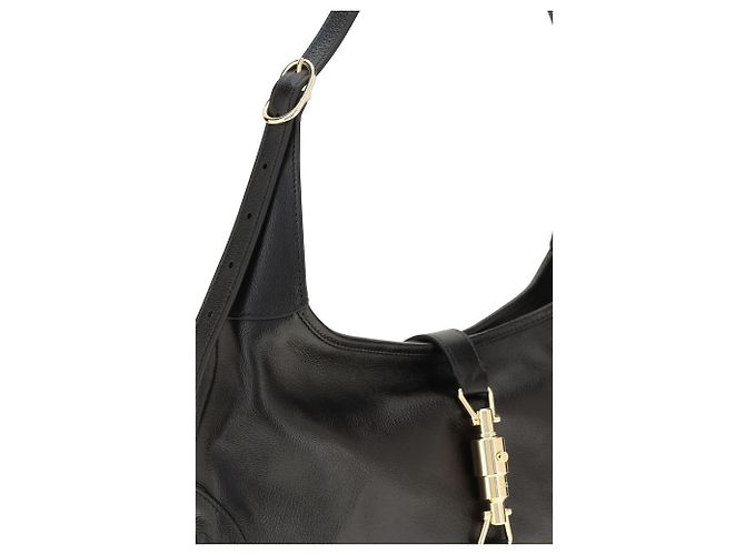Gucci Borsa a tracolla in pelle di capra nera - vista 4