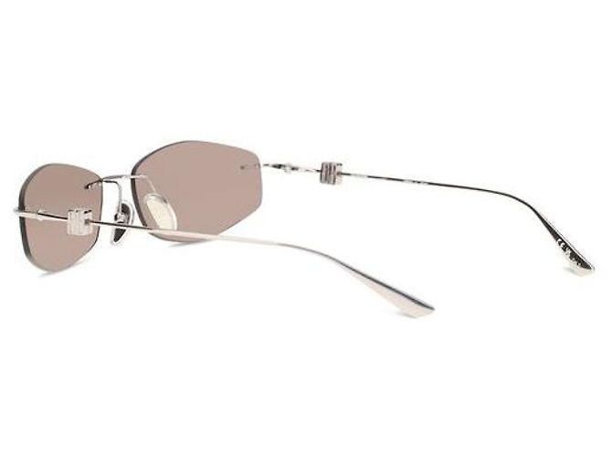 Balenciaga Lunettes de soleil en métal argenté - vue 3