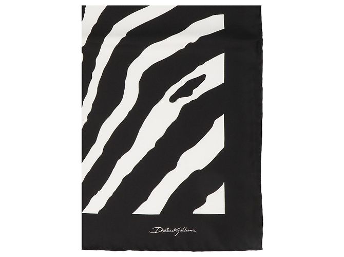 Sciarpa in seta Dolce & Gabbana stampa Animalier Nero Bianco - vista 2