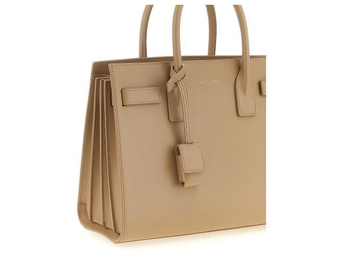 Autre Marque Borsa in pelle di vitello beige - vista 3