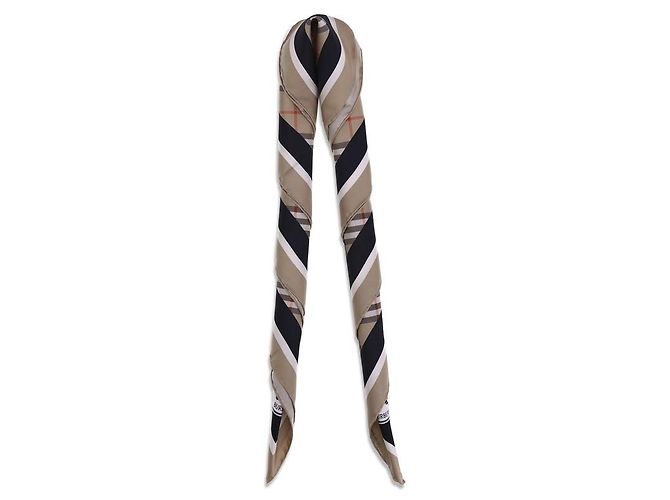 Sciarpa di seta Burberry Check beige - vista 2