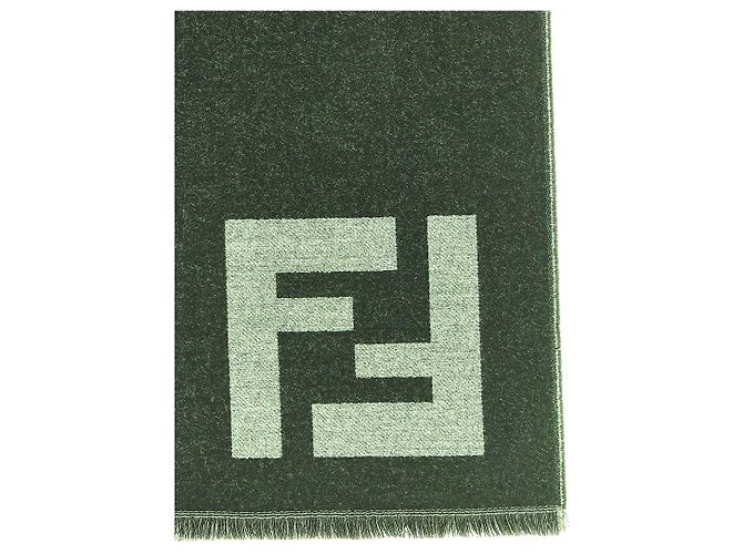 Fendi Sciarpa in lana vergine nera - vista 2