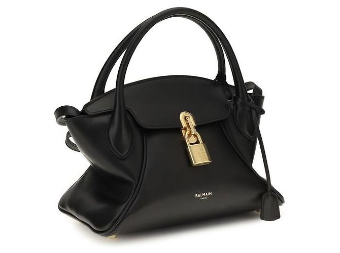 Balmain Borsa Bos Taurus in pelle di vitello nera - vista 2