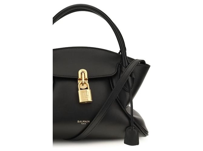 Balmain Borsa Bos Taurus in pelle di vitello nera - vista 4