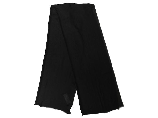 Dolce & Gabbana Sciarpa stola in pizzo nero da uomo in modal con bordi sfilacciati - vista 2