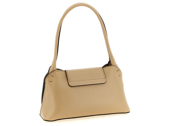 Versace Borsa a tracolla in vitello beige - vista 2