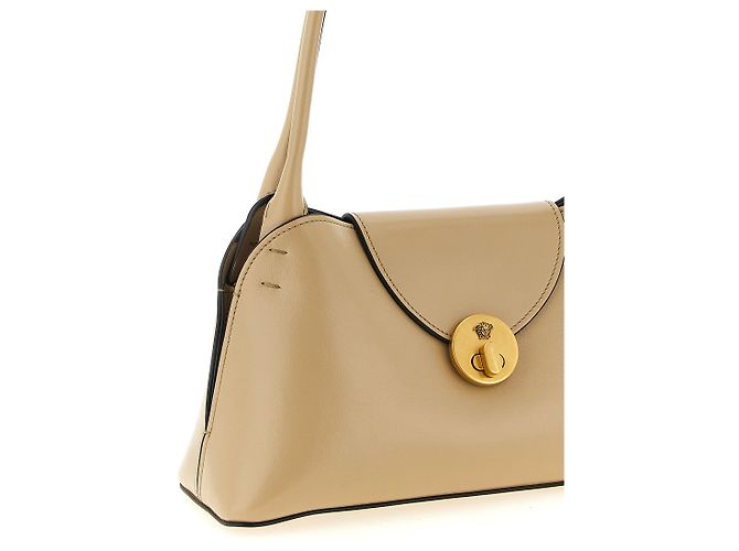 Versace Borsa a tracolla in vitello beige - vista 3