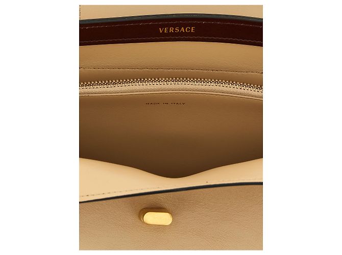 Versace Borsa a tracolla in vitello beige - vista 4