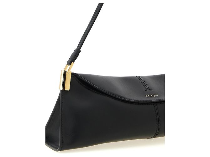 Balmain Borsa a tracolla in vitello nero - vista 3