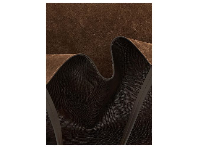 Brunello Cucinelli Borsa tote in pelle di vitello marrone - vista 4