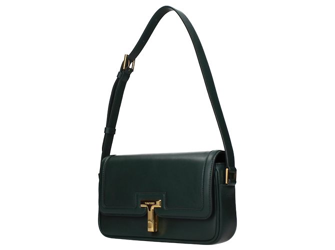Tom Ford Borsa a tracolla in pelle verde - vista 2