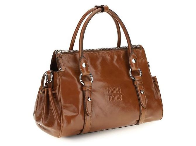 Miu Miu Borsa Bos Taurus in pelle di vitello marrone - vista 2