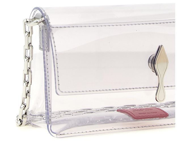 Christian Louboutin Clutch in PVC argento - vista 3