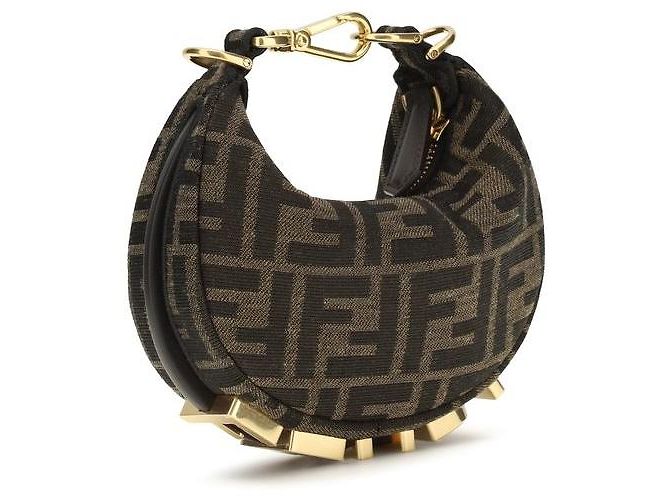 Fendi Borsa a tracolla in poliammide marrone - vista 2