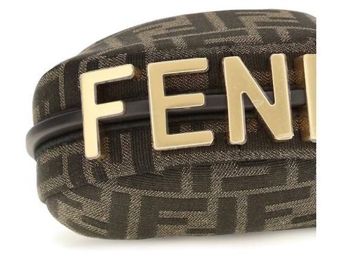 Fendi Borsa a tracolla in poliammide marrone - vista 4