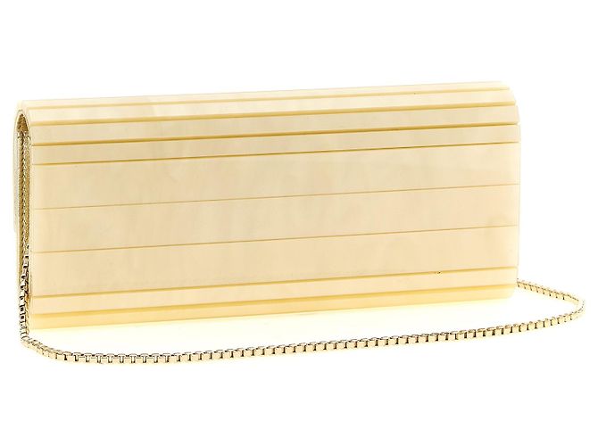 Jimmy Choo Clutch in viscosa dorata - vista 2