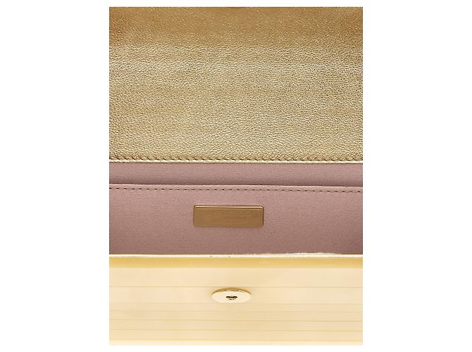 Jimmy Choo Clutch in viscosa dorata - vista 4