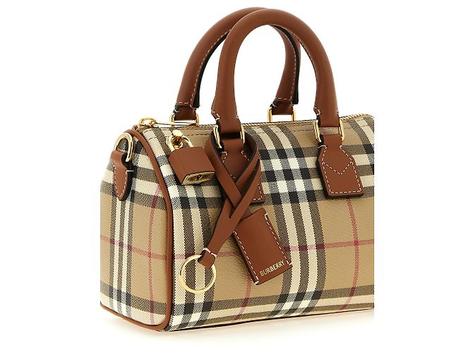 Mini Handbag Burberry Beige Burberry Check - vista 3