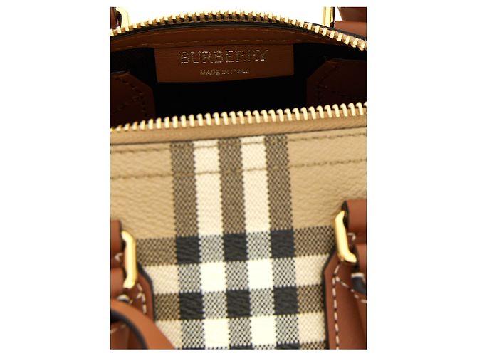Mini Handbag Burberry Beige Burberry Check - vista 4