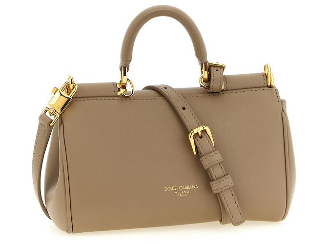 Dolce & Gabbana Borsa crossbody in vitello beige - vista 2