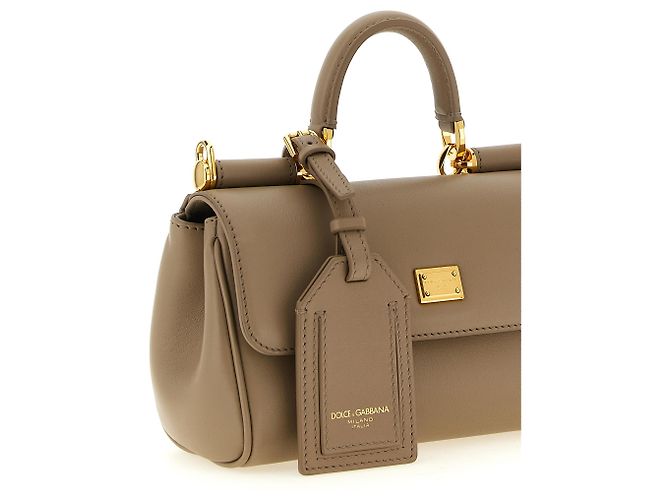 Dolce & Gabbana Borsa crossbody in vitello beige - vista 3