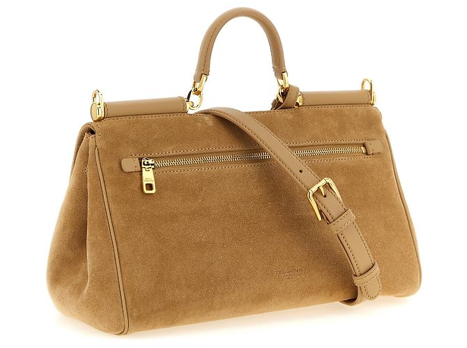Dolce & Gabbana Borsa in pelle di vitello beige - vista 2
