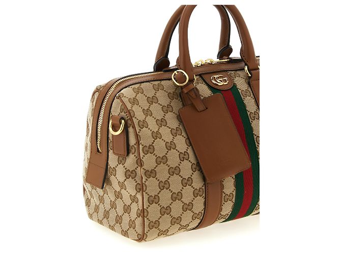 Gucci Borsa in poliestere beige - vista 3