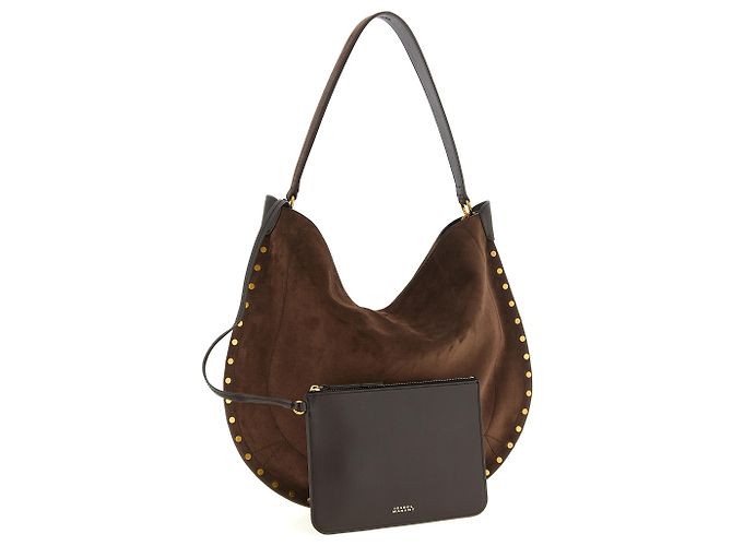 Isabel Marant Borsa a tracolla in pelle di vacchetta marrone - vista 3