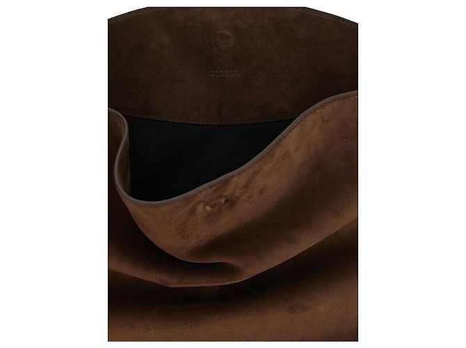 Isabel Marant Borsa a tracolla in pelle di vacchetta marrone - vista 4