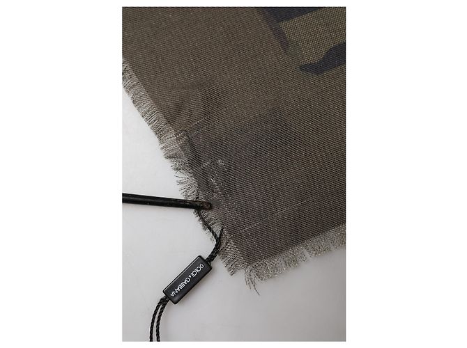Dolce & Gabbana Sciarpa in cashmere logo camouflage verde x Men - vista 2