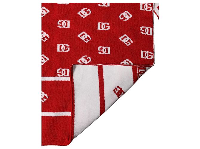 Dolce & Gabbana Foulard con stampa logo rosso e bianco x . Sciarpa da uomo - vista 2