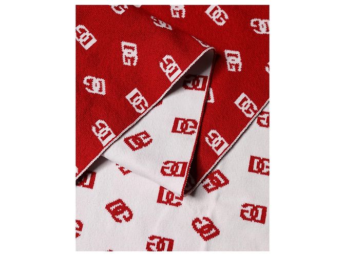 Dolce & Gabbana Foulard con stampa logo rosso e bianco x . Sciarpa da uomo - vista 3