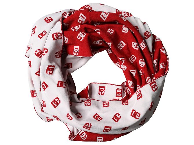 Dolce & Gabbana Foulard con stampa logo rosso e bianco x . Sciarpa da uomo - vista 4