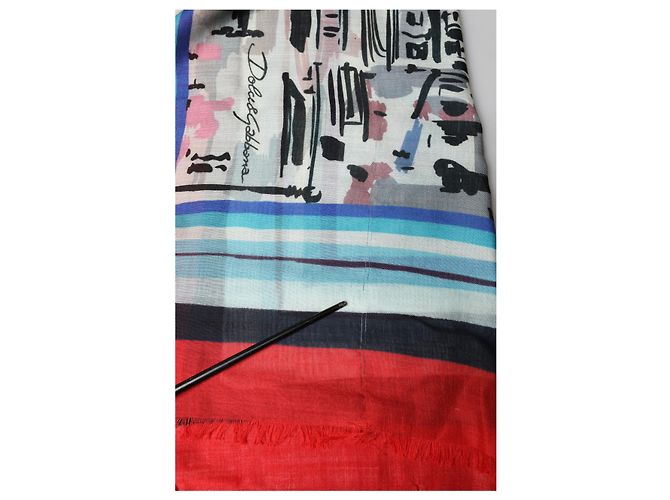 Dolce & Gabbana Sciarpa da uomo in cashmere con stampa Milano multicolore - vista 2