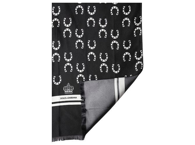 Dolce & Gabbana Foulard di seta Black Horseshoe x Sciarpa da uomo - vista 3