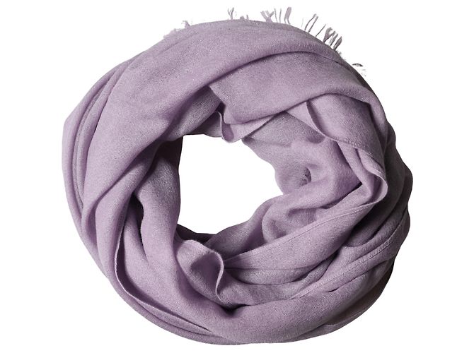 Brunello Cucinelli Wrap x Sciarpa in cashmere e seta con frange viola - vista 5