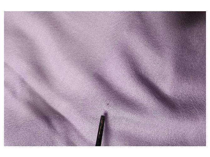Brunello Cucinelli Wrap x Sciarpa in cashmere e seta con frange viola - vista 6