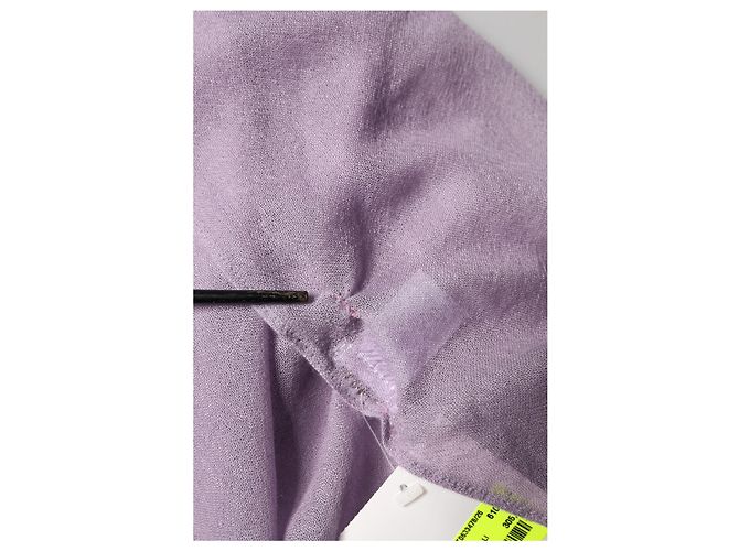 Brunello Cucinelli Wrap x Sciarpa in cashmere e seta con frange viola - vista 7