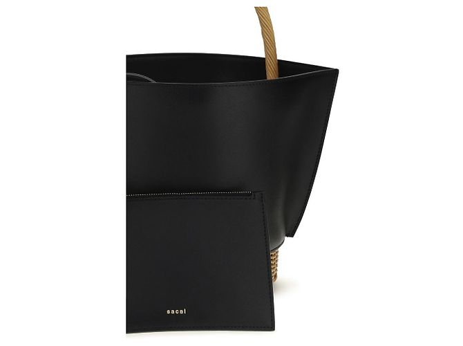 Sacai Borsa a tracolla Bos Taurus in pelle di vitello nera - vista 4