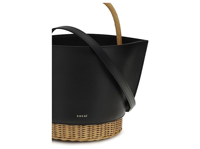 Sacai Borsa a tracolla Bos Taurus in pelle di vitello nera - vista 5