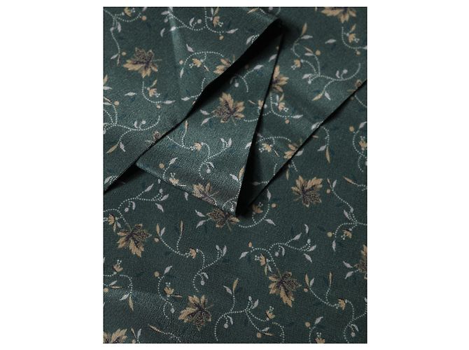 Dolce & Gabbana Sciarpa X in seta verde con motivo floreale e frange - vista 3