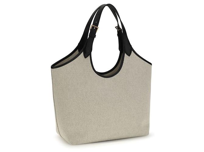Versace Borsa a tracolla in cotone beige - vista 3