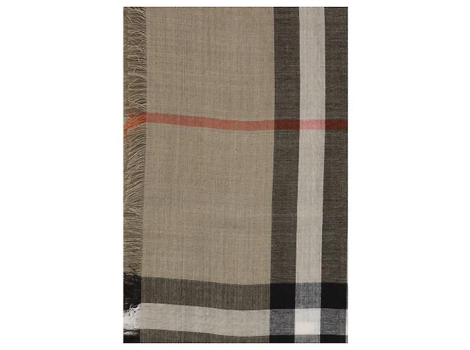 Burberry Sciarpa Oves Aries in lana beige - vista 3